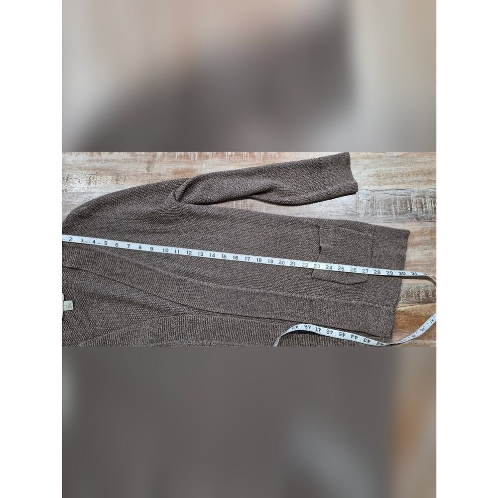 Appleseed's Taupe Linen Blend Open Front Knit Cardigan Sweater with Pockets - S - Picture 10 of 10